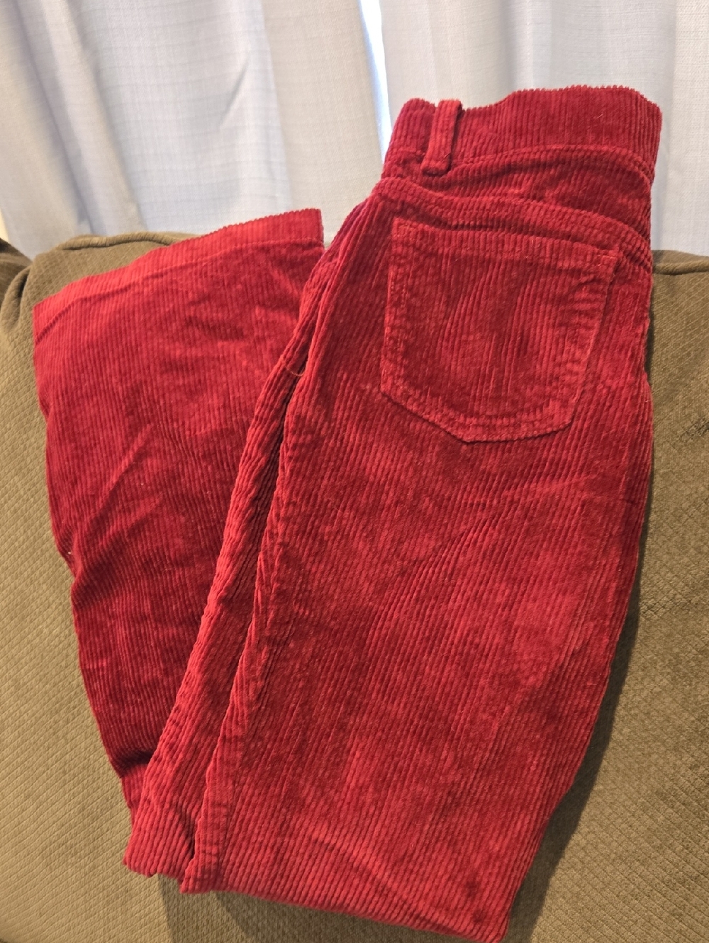 Red Corduroy Flaired Pants Therabouts